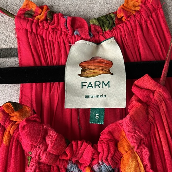 Farm Rio Red Mixed Fruits Ocean Midi Dress - Picture 5 of 8